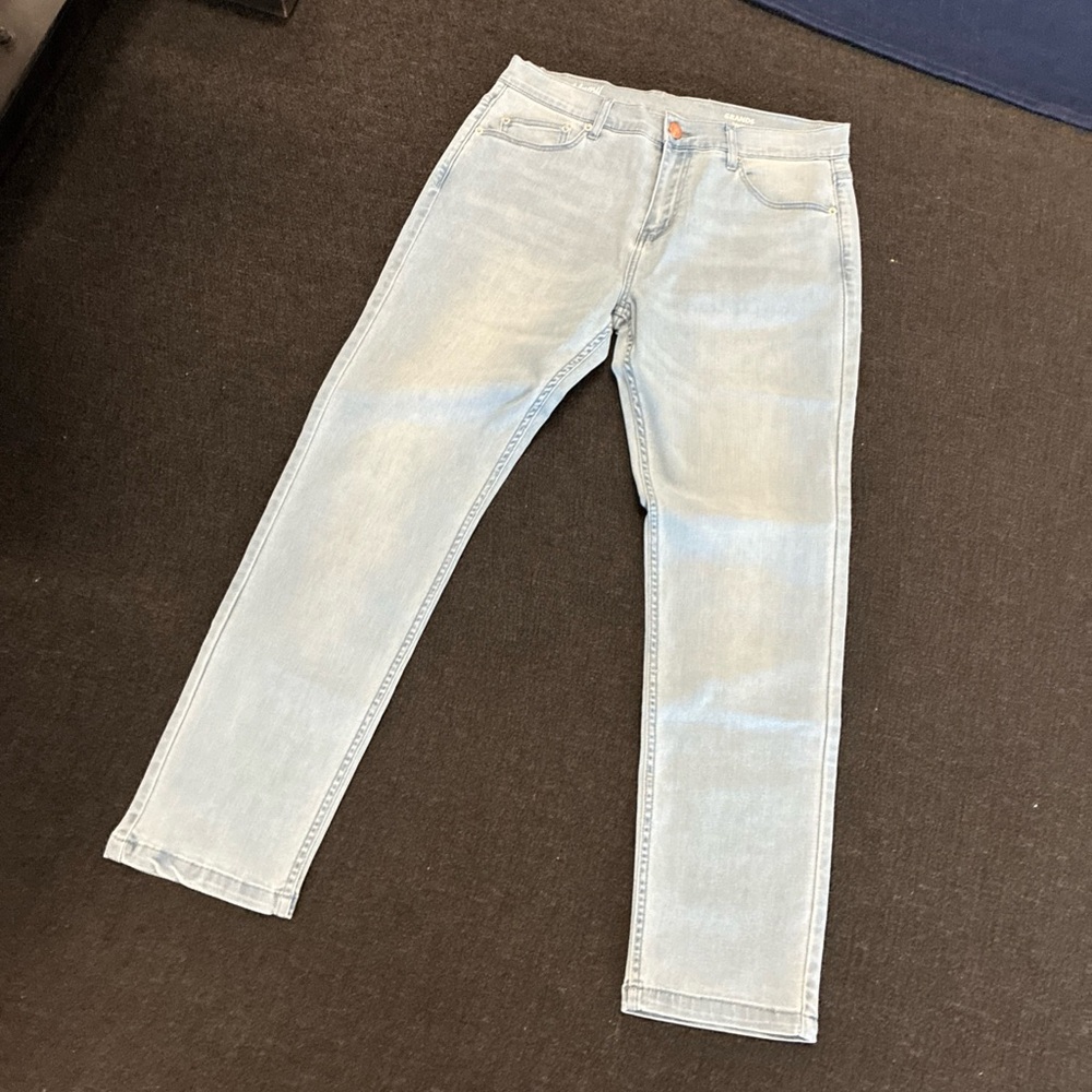 Mugsy Jeans Mens Blue Grands Straight Stretch Denim FLX4NSL- SZ 30/34 Blue New